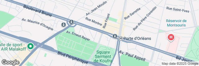 Google Maps Paris 14 Porte d'Orléans, 126 Boulevard Brune, Paris, 75014, France