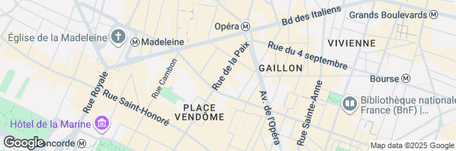 Google Maps Paris 02 Vendome Opera, 10 rue de la Paix, Paris, 75002, France